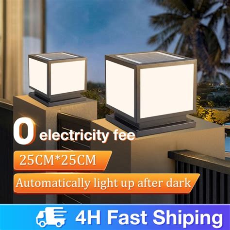 solar gate light outdoor waterproof solar pillar lamp tri color solar .